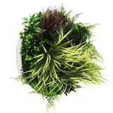 3D Wall Art: Slimline Artificial Green Wall Disc Art 50cm White Grassy UV Resistant (White)