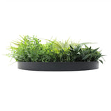 Artificial Trees: Slimline Artificial Green Wall Disc Art 50cm Grassy Fern Fields UV Resistant (Black)