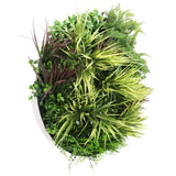 Artificial Trees: Slimline Artificial Green Wall Disc Art 80cm Grassy Fern UV Resistant (White)