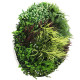 Artificial Trees: Slimline Artificial Green Wall Disc Art 100cm Grassy Fern UV Resistant (White)