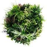 3D Wall Art: Slimline Artificial Green Wall Disc Art 60cm Colour Fresh UV Resistant (White)