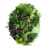 3D Wall Art: Slimline Artificial Green Wall Disc Art 80cm Colour Fresh UV Resistant (Black)