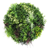 3D Wall Art: Slimline Artificial Green Wall Disc Art 80cm Colour Fresh UV Resistant (Black)
