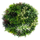 3D Wall Art: Slimline Artificial Green Wall Disc Art 80cm Colour Fresh UV Resistant (White)