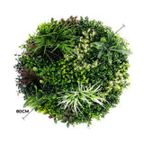 3D Wall Art: Slimline Artificial Green Wall Disc Art 80cm Colour Fresh UV Resistant (White)