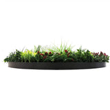 3D Wall Art: Slimline Artificial Green Wall Disc Art 100cm Colour Fresh UV Resistant (Black)