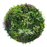 3D Wall Art: Slimline Artificial Green Wall Disc Art 100cm Colour Fresh UV Resistant (White)