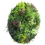 3D Wall Art: Slimline Artificial Green Wall Disc Art 100cm Colour Fresh UV Resistant (White)