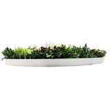 3D Wall Art: Slimline Artificial Green Wall Disc Art 100cm Colour Fresh UV Resistant (White)