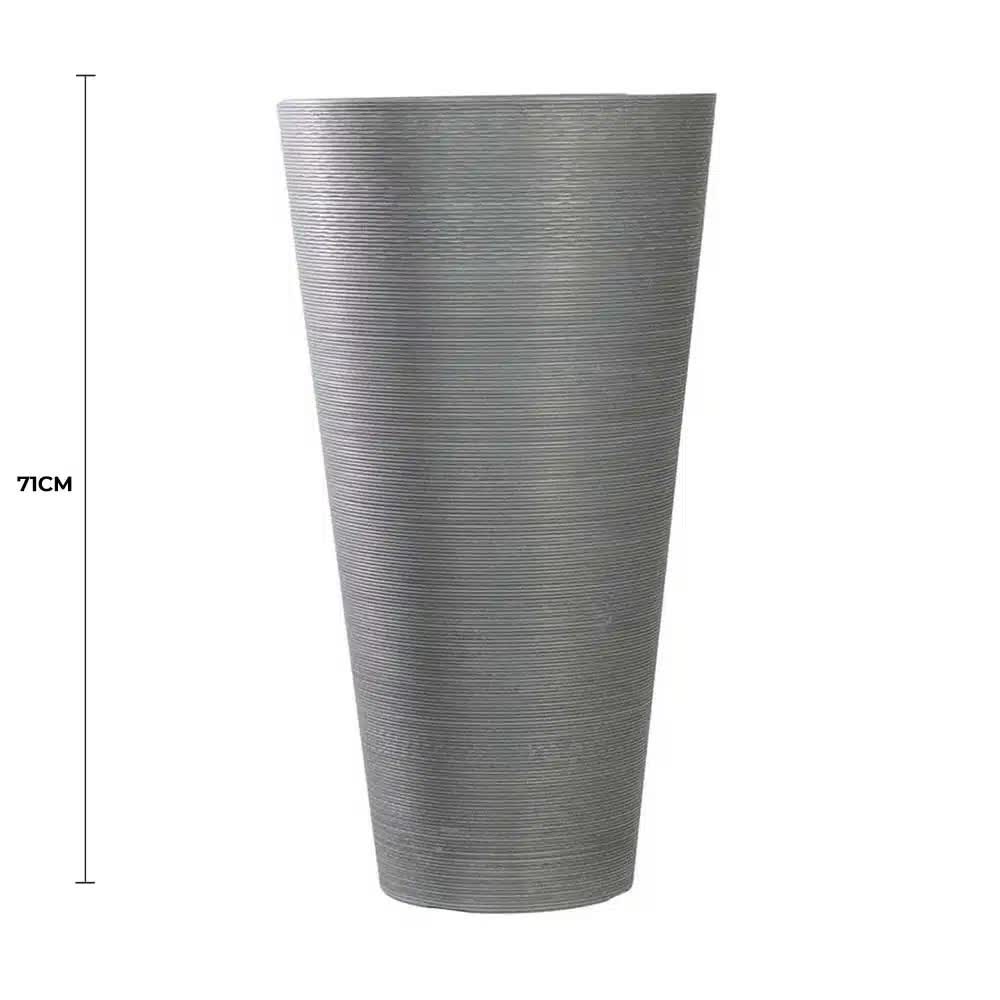 Garden Ornaments: Decorative Large Modern Grey Round Planter 71cm