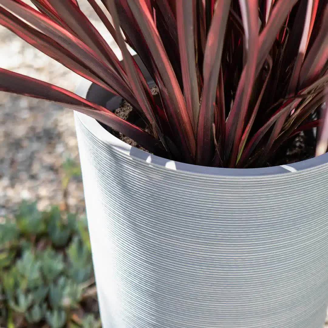 Garden Ornaments: Decorative Large Modern Grey Round Planter 71cm