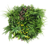 Artificial Trees: Slimline Artificial Green Wall Disc Art 60cm Country Fern UV Resistant (Black)
