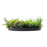 Artificial Trees: Slimline Artificial Green Wall Disc Art 60cm Country Fern UV Resistant (Black)