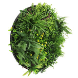Artificial Trees: Slimline Artificial Green Wall Disc Art 80cm Country Fern UV Resistant (Black)