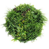 Artificial Trees: Slimline Artificial Green Wall Disc Art 80cm Country Fern UV Resistant (Black)