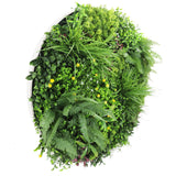 Artificial Trees: Slimline Artificial Green Wall Disc Art 100cm Country Fern UV Resistant (White)
