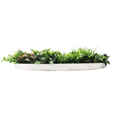 Artificial Trees: Slimline Artificial Green Wall Disc Art 100cm Country Fern UV Resistant (White)