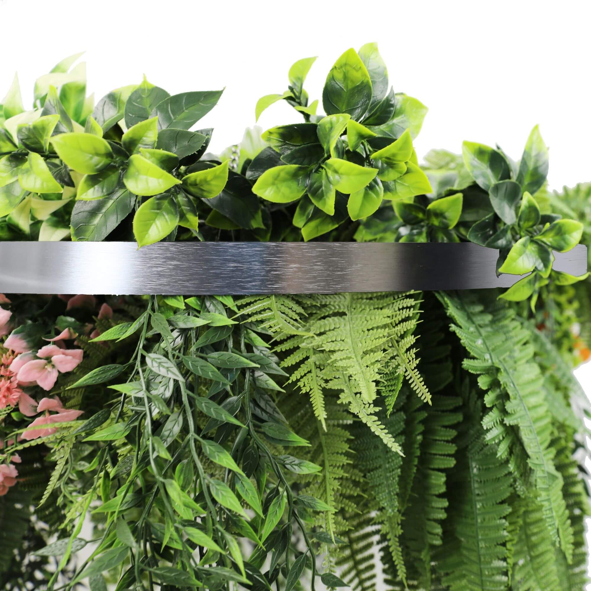 Audio Accessories: Silver Artificial Hanging Green Wall Disc 60cm UV Resistant