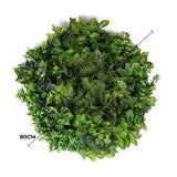 Artificial Wall Plants: Slimline Artificial Green Wall Disc Art 80cm Mixed Green Fern & Ivy (Modern Black)