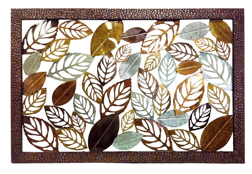Beds & Bed Frames: Xlarge Leaves Metal Wall Art 152x102cm
