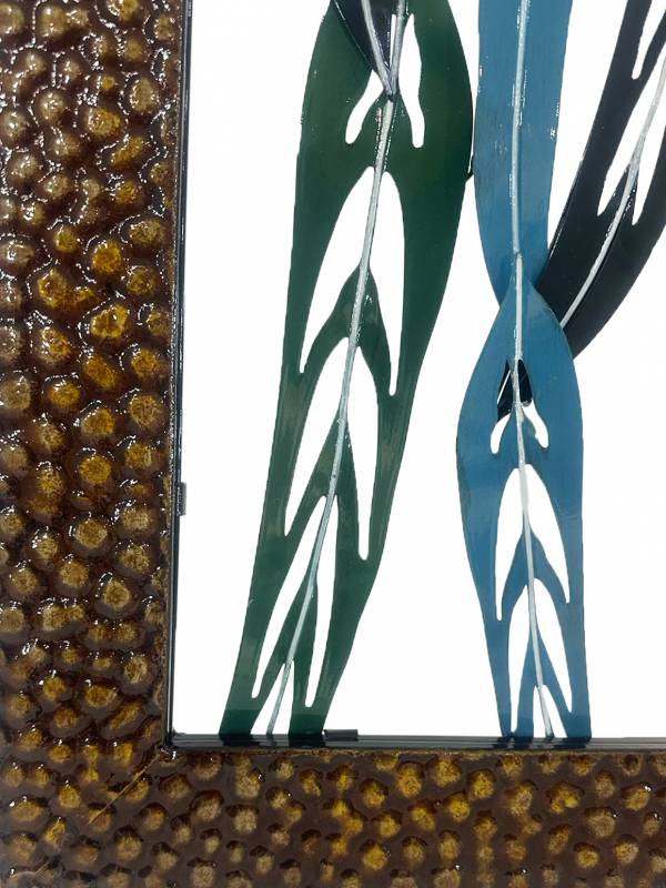 Wall Storage Racks: Xlarge Leaves Metal Wall Art 102x152cm