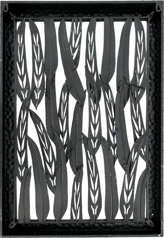 Wall Storage Racks: Xlarge Leaves Metal Wall Art 102x152cm