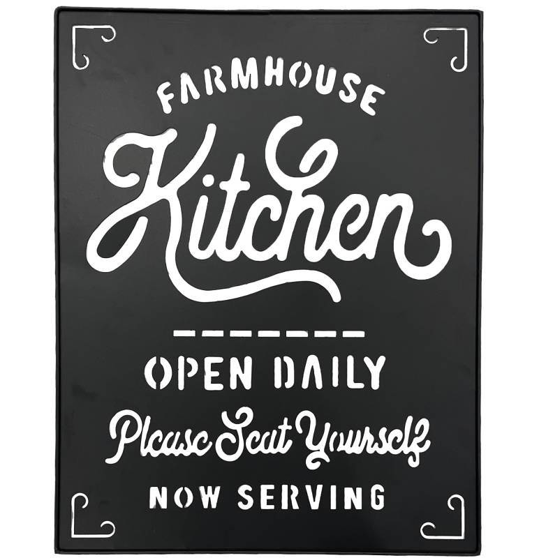 Garden Ornaments: Farmhouse Kitchen Metal Sign 32x42cm