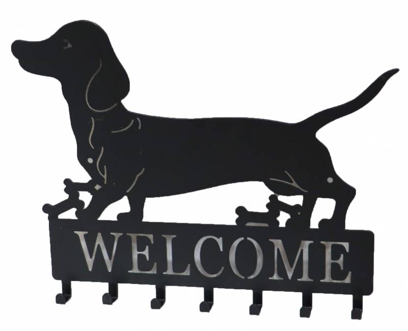 Dachshund 7 Hooks 30x24cm