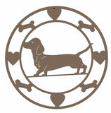 3D Wall Art: Round Dachshund Metal Wall Art 40cm
