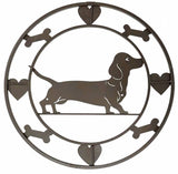 3D Wall Art: Round Dachshund Metal Wall Art 40cm
