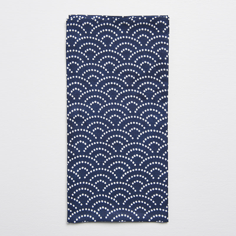 Furoshiki Gift Wrap 50cm Wave Pattern On Blue