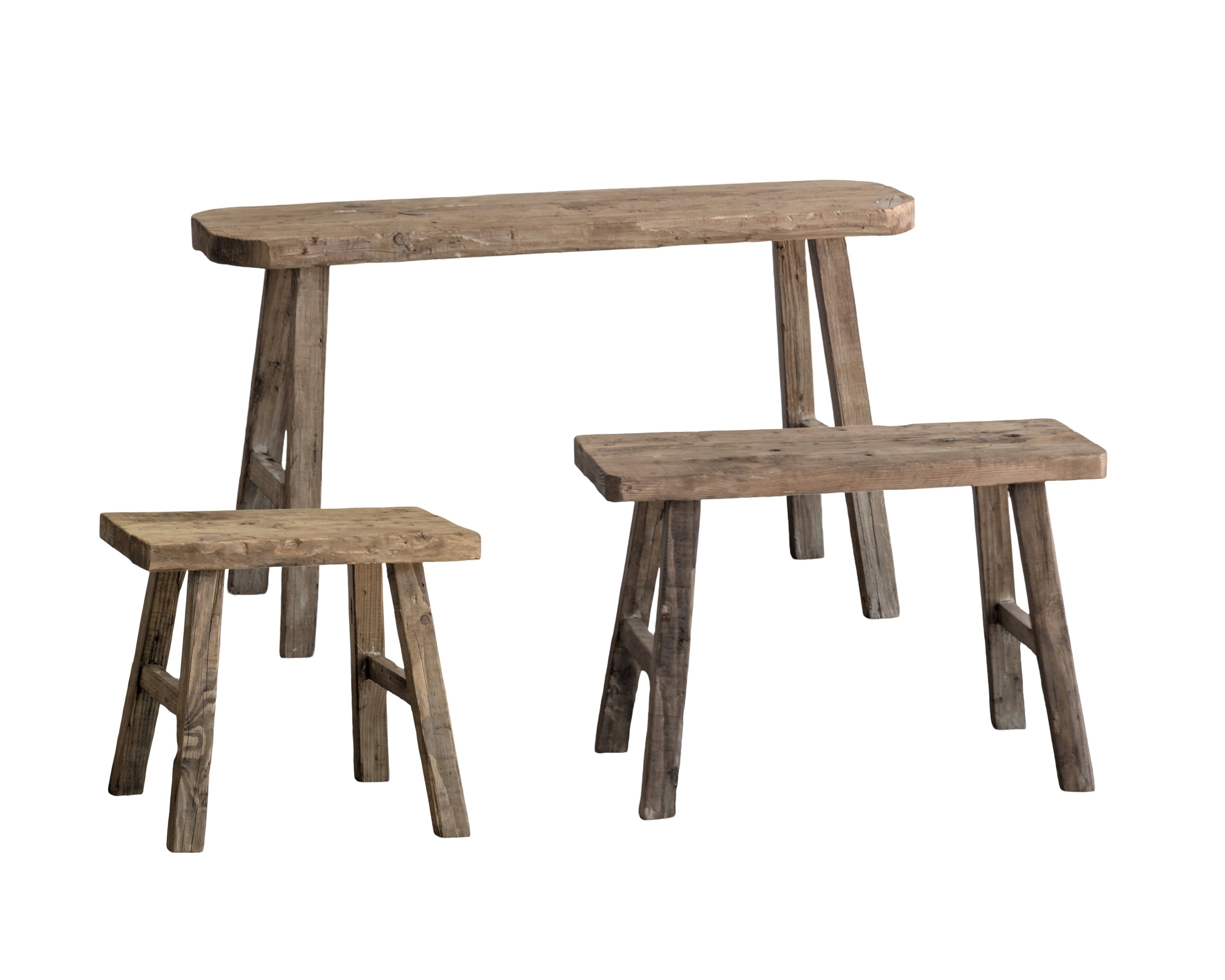 Set 3 Vintage Outdoor Kusina Bench 45cm