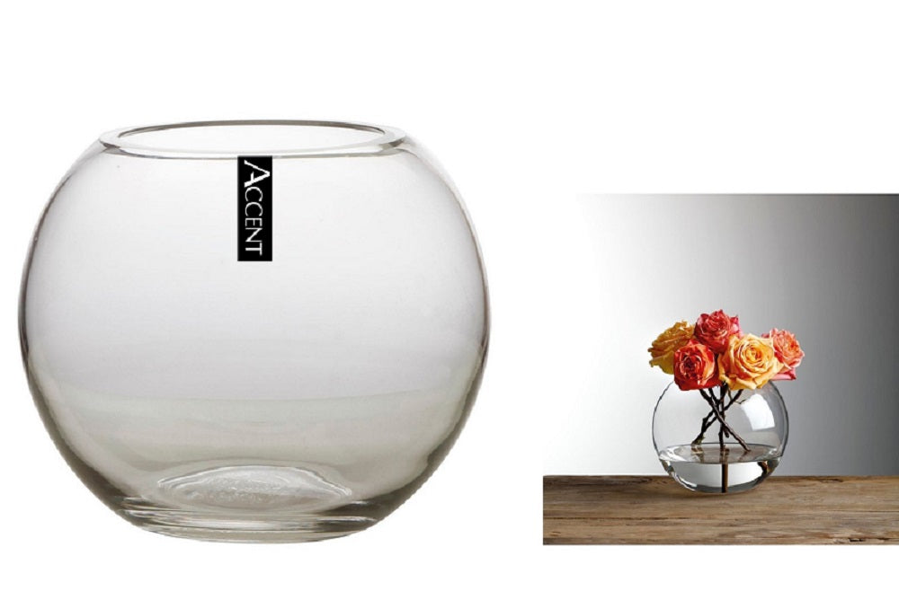 Cat Food: Glass Rose Fish Bowl 10x9cm