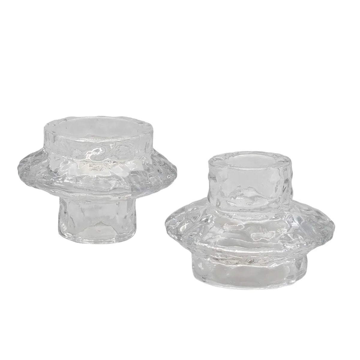 Clear Glass Candle Holder 2 Use 7.8x5.5cm
