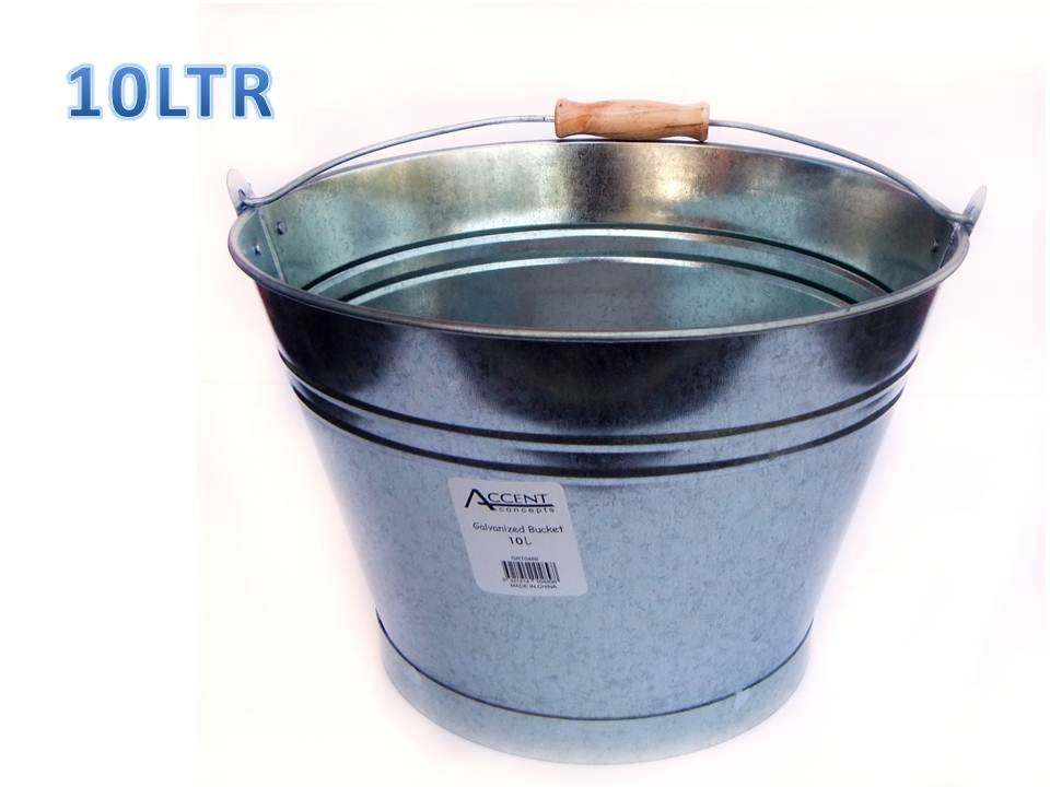 Kitchen & Bathroom DIY: bulk 8 Galvanized Bucket w Handle 10L 28cm