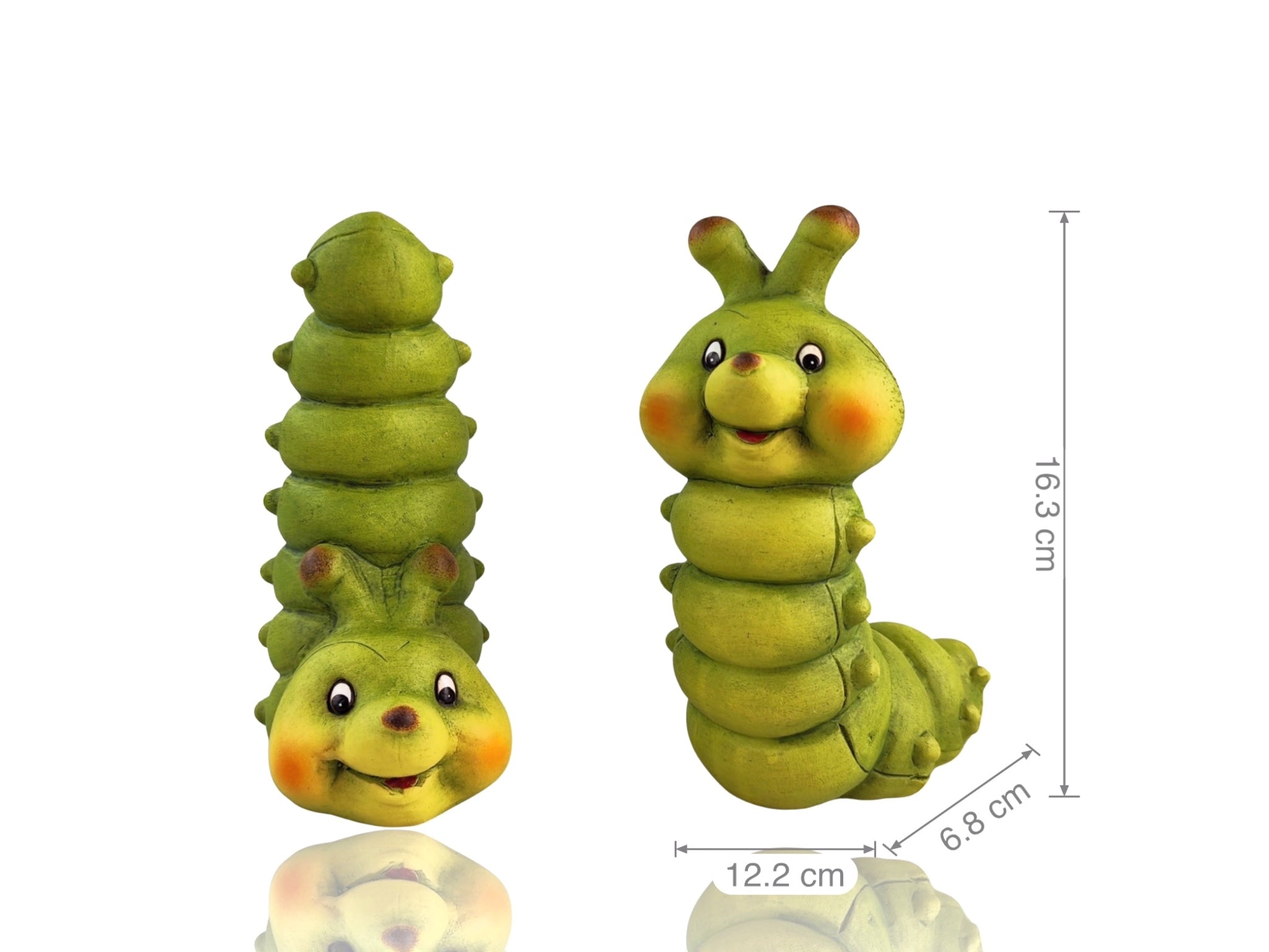 Household Insect Repellents: Set 2 Terracotta Caterpillar Ornament 16cm