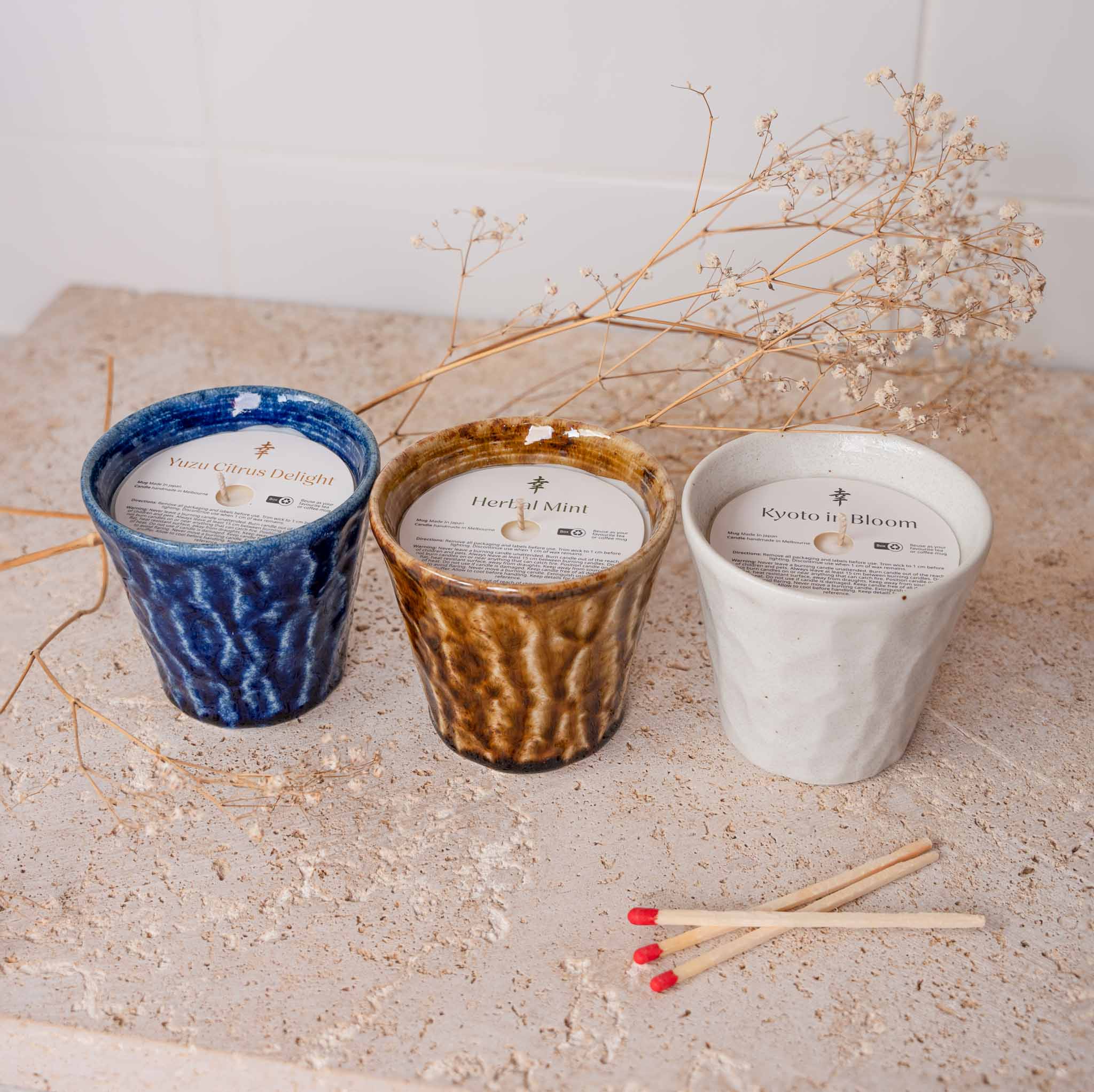 Candle Herbal Mint White Ceramic 180g