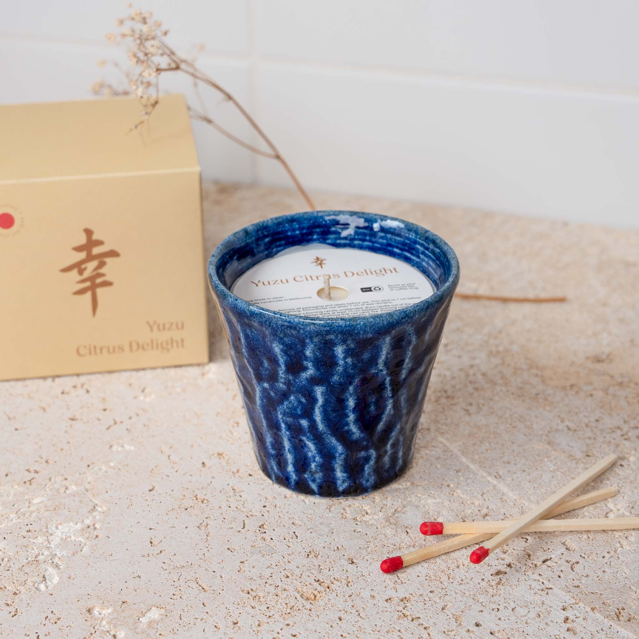 Candle Kyoto in Bloom Blue Ceramic 180g