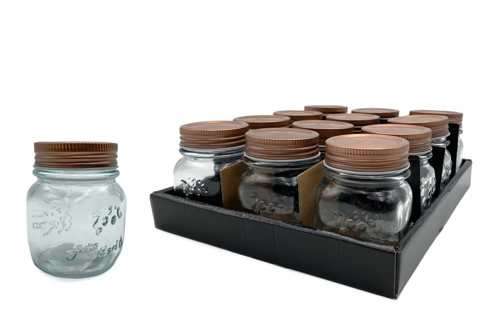 Distilling & Brewing: bulk 48 Glass Jar w Metal Lid 150ml Canister 8cm