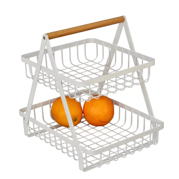 2 Tier Rectangle Fruit Basket 30cm