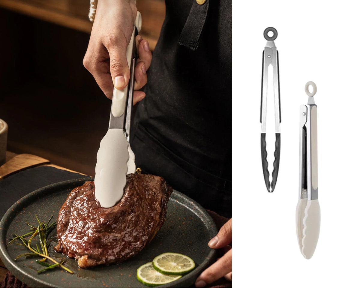 Bulk 24 Accent Silicone Tongs 27.5x3.5cm 2 Asst
