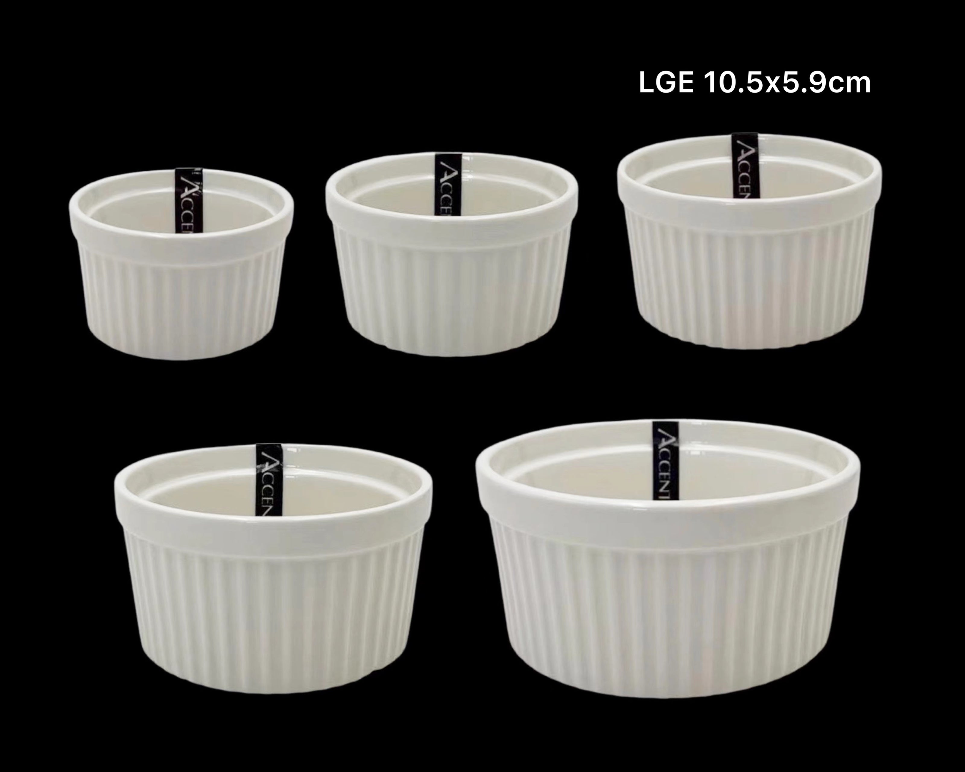 Hammers: bulk 36 Large New Bone China Ramekln 10x6cm