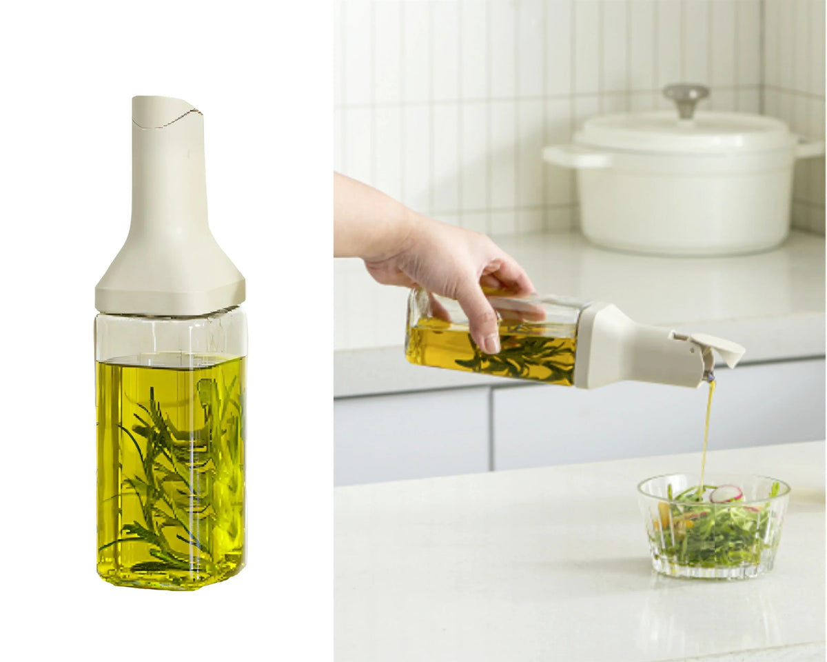 Bulk 12 Glass Oil Dispenser W Auto Flip 350ml