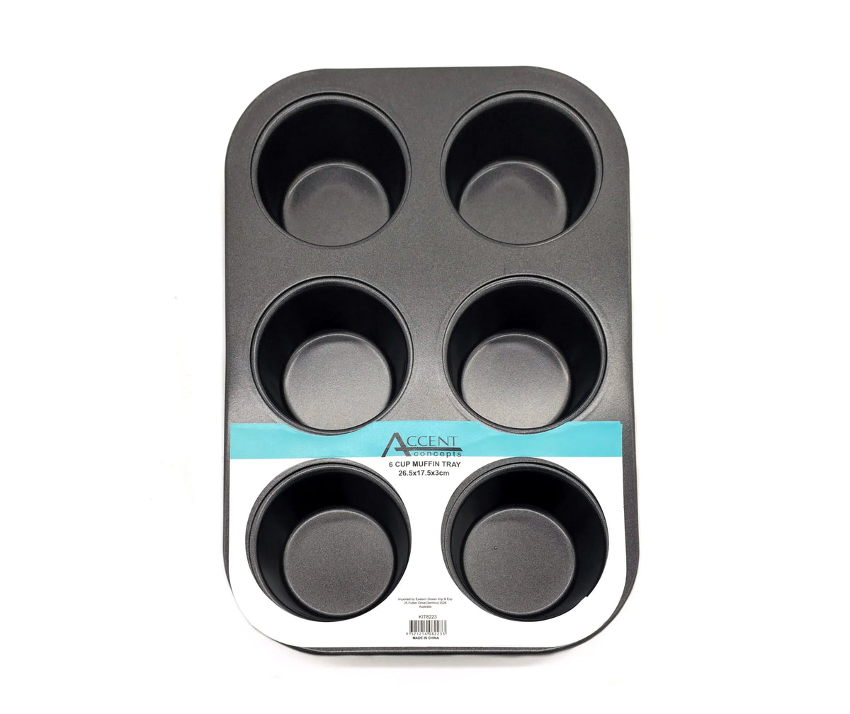 Bulk 12 6 Cup Muffin Tray 26.5x17.5x3cm