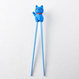 Maneki Trainer Chopsticks Lucky Cat in Blue