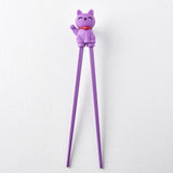 Maneki Trainer Chopsticks Lucky Cat in Purple