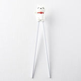 Maneki Trainer Chopsticks Lucky Cat in White