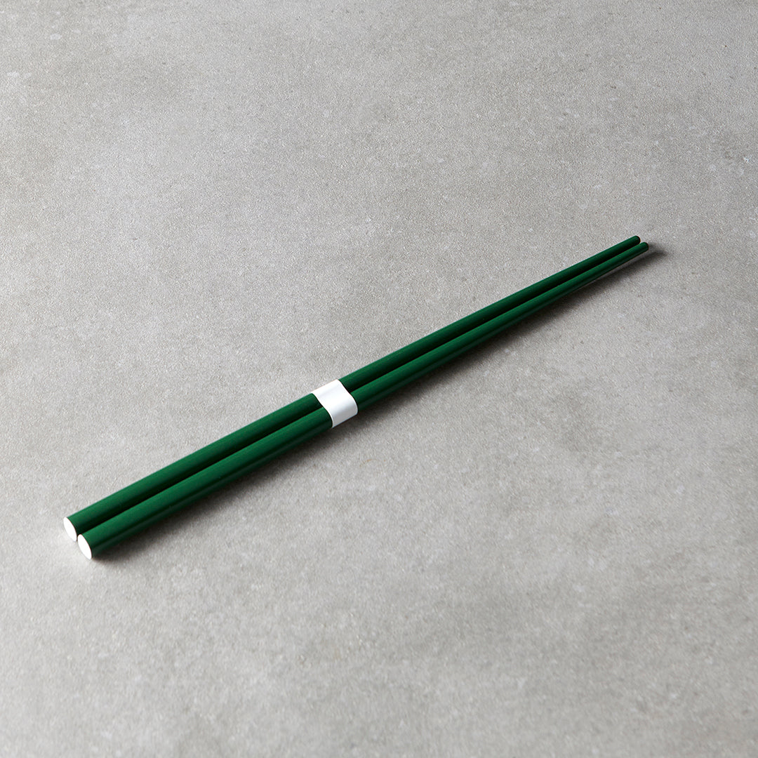 Chopsticks Lacquered Dark Green & White