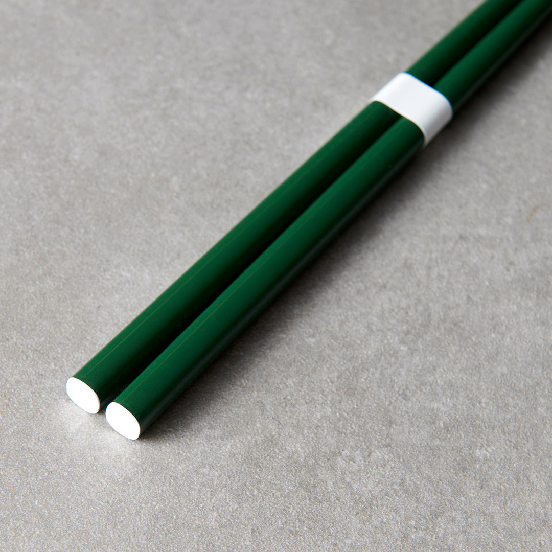 Chopsticks Lacquered Dark Green & White