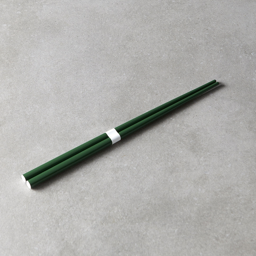 Chopsticks Lacquered Dark Green & White